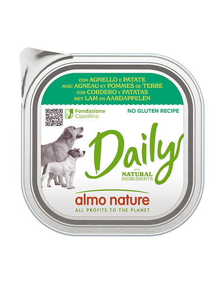 Almo Daily Menu Dogs Agnello e Patate gr 300. Alimento Per Cani