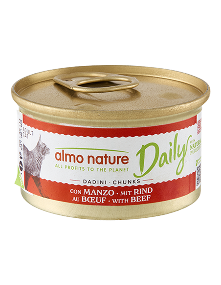 Almo Daily Menu Dadini con manzo gr 85. Cibo Umido per gatti