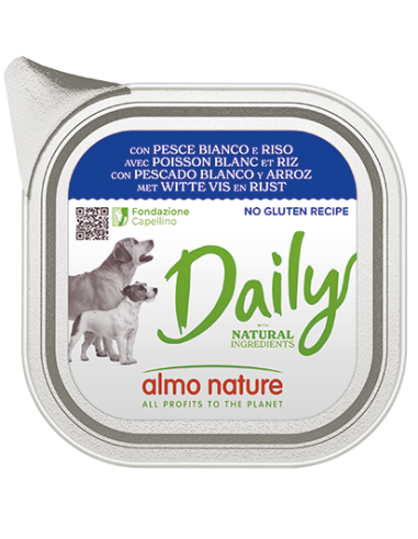 Almo Daily Dogs Pesce Bianco e Riso gr 300- Cibo Umido Per Cani