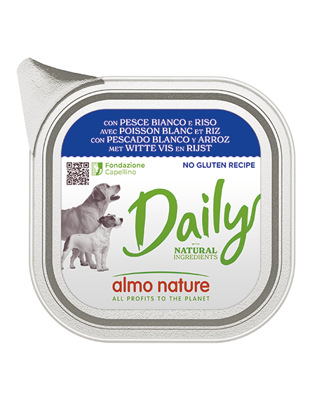 Almo Daily Dogs Pesce Bianco e Riso gr 300- Cibo Umido Per Cani