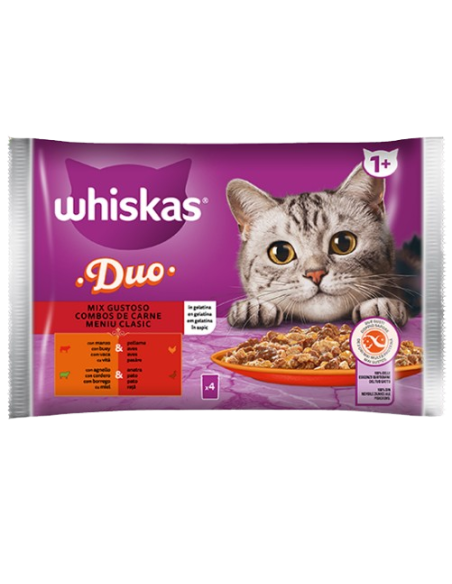 Whiskas Duo 4x85 gr . Mix Gustoso . Cibo Umido per gatti