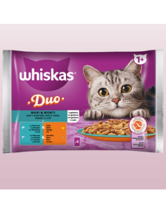 Whiskas 4x85 gr. Buste Duo Mare e Monti . Cibo Umido Per Gatti