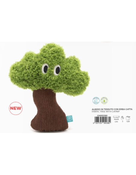 Gioco Albero in Tessuto con Erba Gatta. Giochi per gatti .