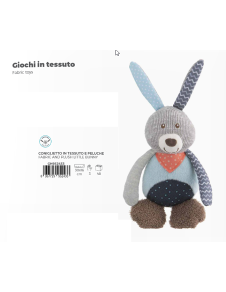Gioco Coniglietto Multicolor. Giochi per cani