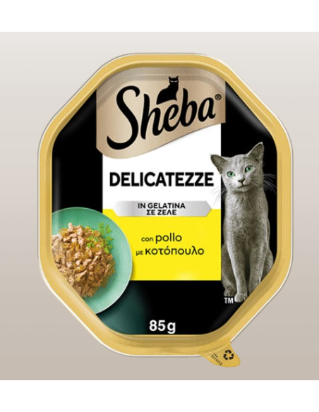 Sheba Trancetti Con Pollo In Gelatina gr 85. Alimento Per Gatti