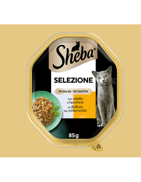 Sheba Selezione In Salsa Vitello e Tacchino gr 85. Alimento Per Gatti
