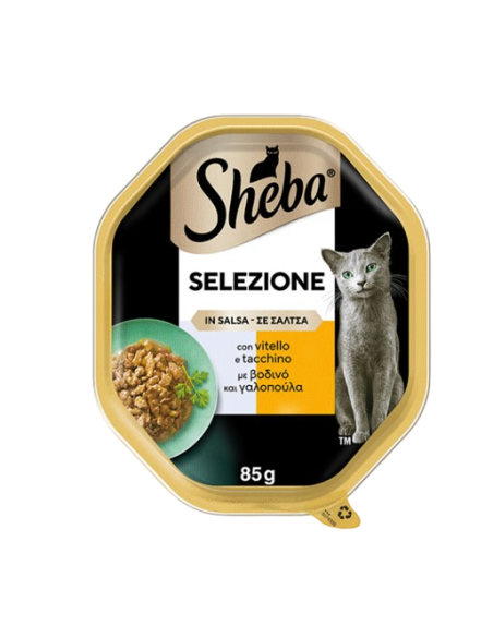 Sheba Selezione In Salsa Vitello e Tacchino gr 85. Alimento Per Gatti