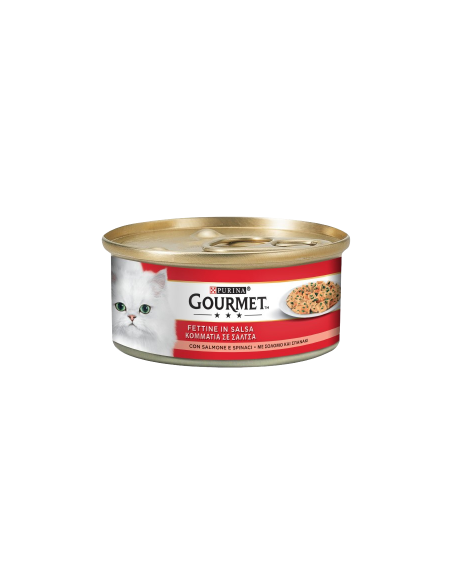 Gourmet Fettine Con Spinaci e Salmone gr 195. Cibo Umido Per Gatti