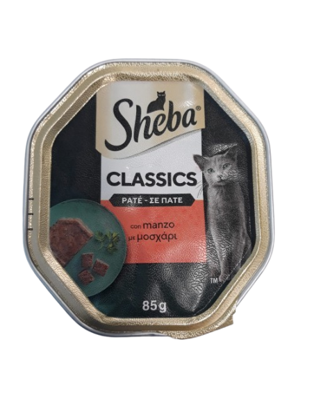 Sheba Con Manzo Patè con Manzo gr 85. Alimento per Gatti