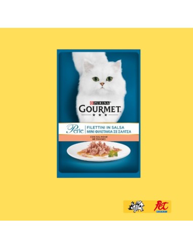 Gourmet Perle Filetti con Salmone gr 85. Cibo Umido per gatti
