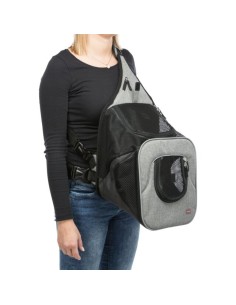 Savina Borsa Frontale Nera Grigia 10 kg . Trasporto per cucce 2