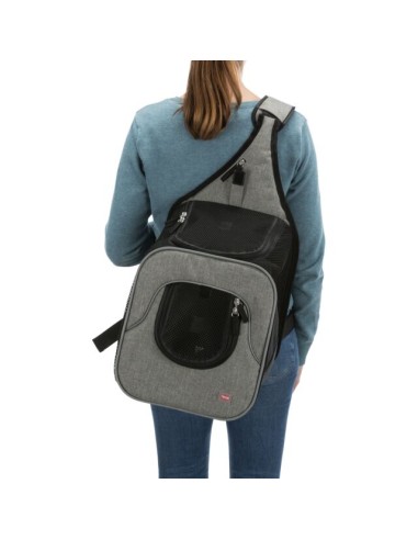 Savina Borsa Frontale Nera Grigia 10 kg . Trasporto per cucce