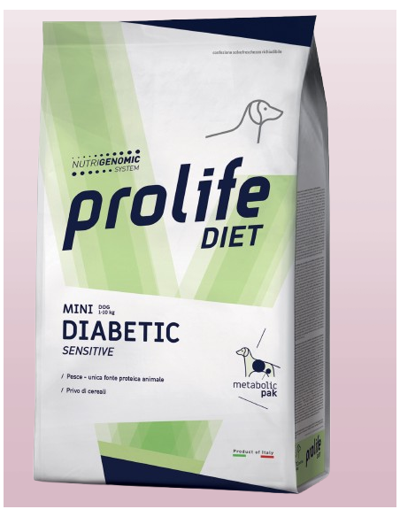 Prolife Dog Veterinary .Diabetic Sensitive Mini gr.500.Diete . Cibo Secco Per Cani