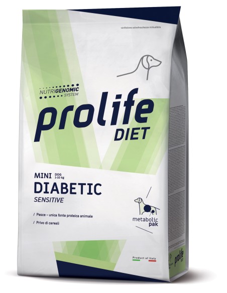Prolife Dog Veterinary .Diabetic Sensitive Mini gr.500.Diete . Cibo Secco Per Cani
