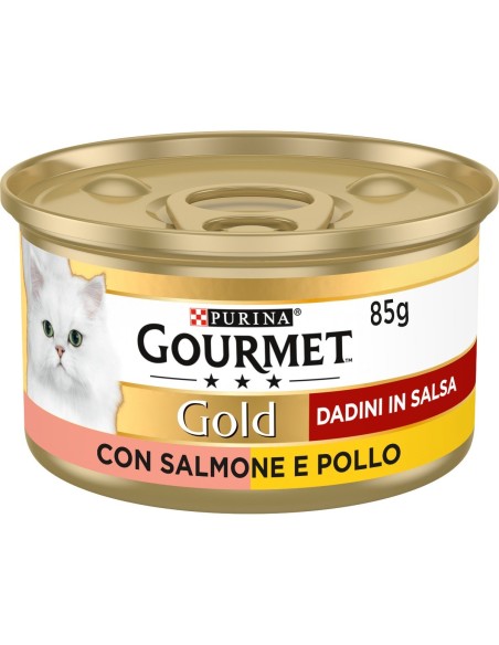 Gourmet Gold Dadini Salmone e Pollo Gr 85. Mangime Per Gatti