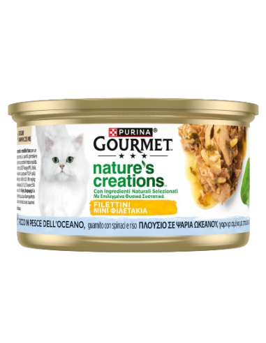 Gourmet Nature's Creation Pesce dell'oceano Spinaci  e Riso gr 85. Cibo Umido Per Gatti