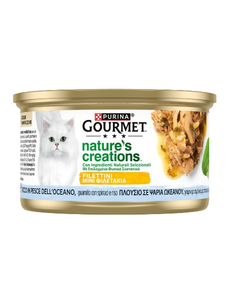 Gourmet Nature's Creation Pesce dell'oceano Spinaci  e Riso gr 85. Cibo Umido Per Gatti