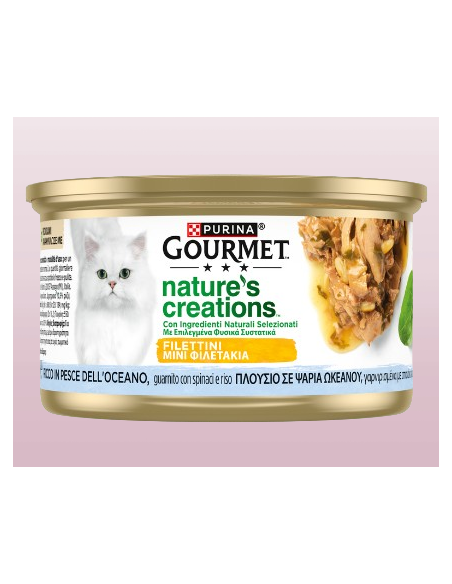 Gourmet Nature's Creation Pesce dell'oceano Spinaci  e Riso gr 85. Cibo Umido Per Gatti