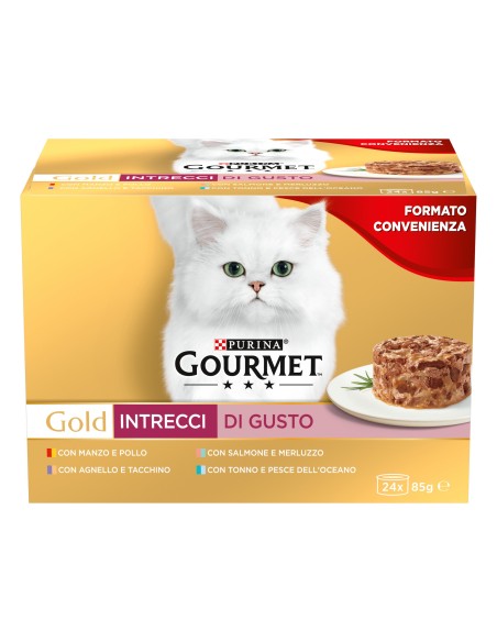 Gourmet Gold Multipack Intrecci 24 lattine gr 85. Mangime Per Gatti