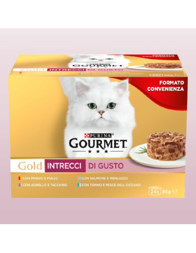Gourmet Gold Multipack Intrecci 24 lattine gr 85. Mangime Per Gatti