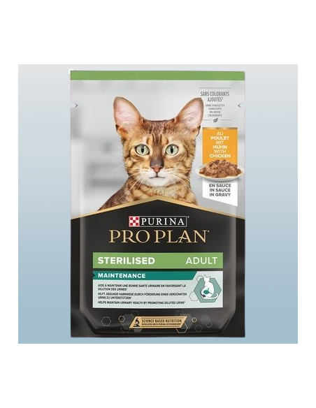 Pro Plan Gatto Busta Sterilised adult  Pollo gr 85. Mangime Umido Per gatti