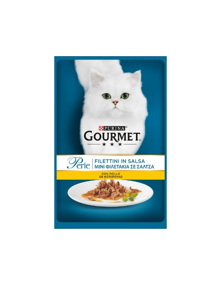 Gourmet Perle Filetti con Pollo gr 85. Cibo Umido per gatti