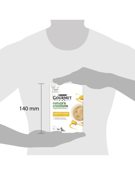 Gourmet Nature's Creations exquisite puree Pollo e Zucca 5x 10 gr. Cibo Umido Per Gatti.