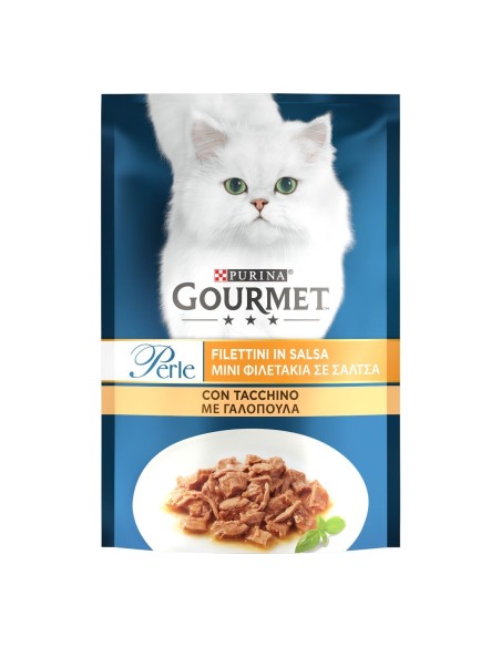 Gourmet Perle Filetti Con Tacchino gr 85. Cibo Umido Per Gatti