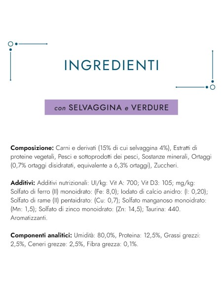 Gourmet Perle Filetti  selvaggina e verdure 85 GR. Cibo Umido per Gatti