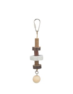 Gioco Legno con Pietra Lavica, Giochi Per Uccelli .