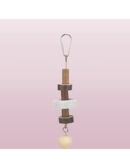 Gioco Legno con Pietra Lavica, Giochi Per Uccelli .