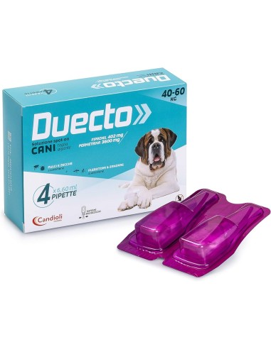 Duecto Spot- On Per Cani 40-60 kg 4 pipette . Antiparassitari per cani