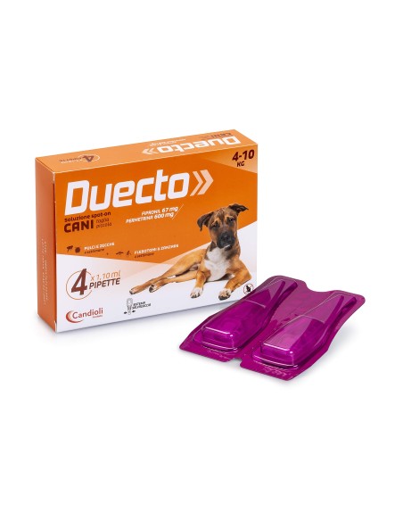 Duecto Spot on Per Cani 4-10 kg 4 pipette . Antiparassitari per cani