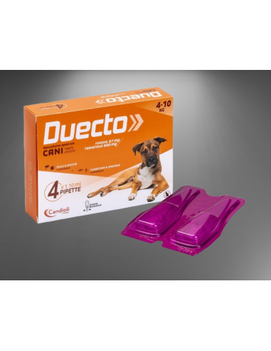 Duecto Spot on Per Cani 4-10 kg 4 pipette . Antiparassitari per cani