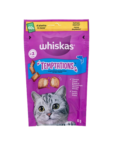 Whiskas Temptations Salmone gr 60 - Snack Per Gatti