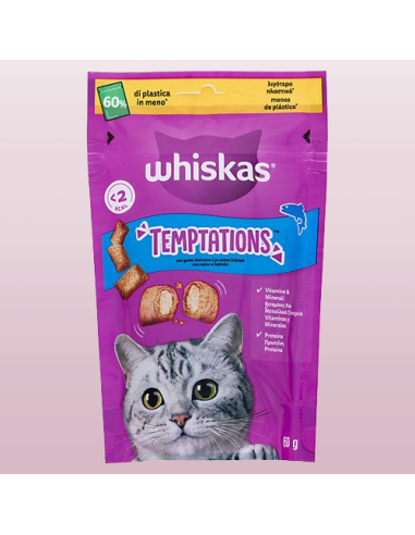 Whiskas Temptations Salmone gr 60 - Snack Per Gatti