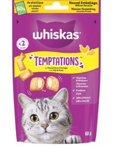 Whiskas Tempations Pollo gr 60. Snack Per Gatti.