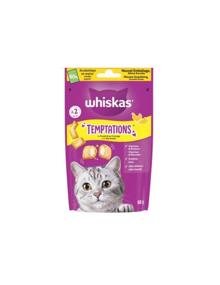 Whiskas Tempations Pollo gr 60. Snack Per Gatti.