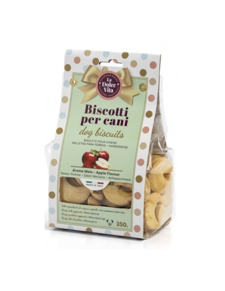 Biscotti la Dolce vita Gusto Mela gr 350. Snack per cani