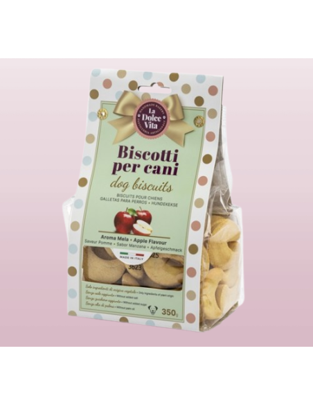 Biscotti la Dolce vita Gusto Mela gr 350. Snack per cani