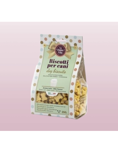 Biscotti La dolce Vita Gusto Latte gr 350. Snack per cani .