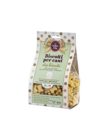 Biscotti La dolce Vita Gusto Latte gr 350. Snack per cani .