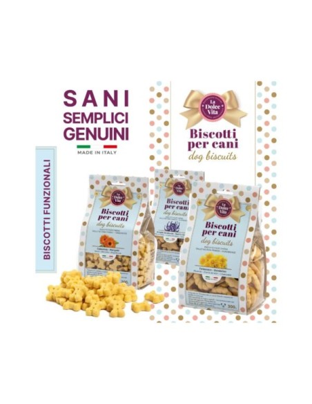 Biscotti La Dolce Vita Gusto Calendula gr 350. Snack per cani