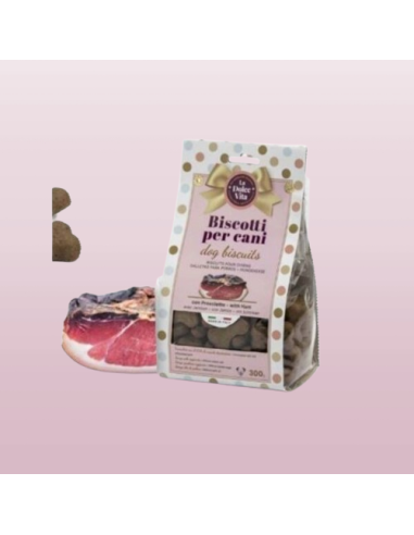 Biscotti La Dolce Vita Gusto Prosciutto gr 300. Snack per cani.