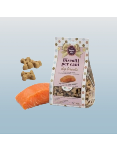 Biscotti La Dolce Vita Gusto Salmone gr 300. Snack per cani.