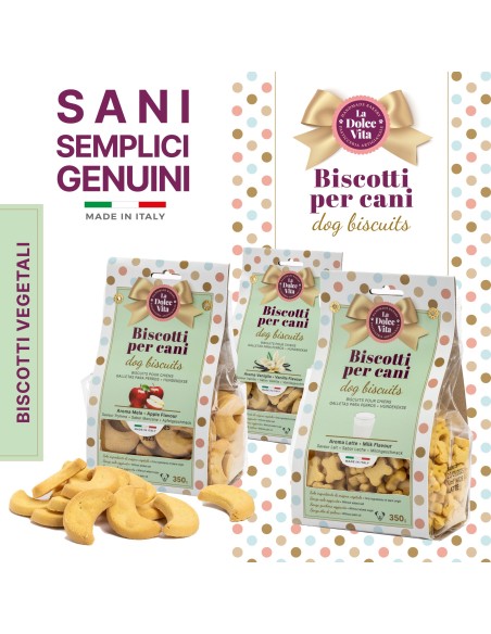 Biscotti La dolce Vita Gusto Vaniglia gr 350. Snack per cani .