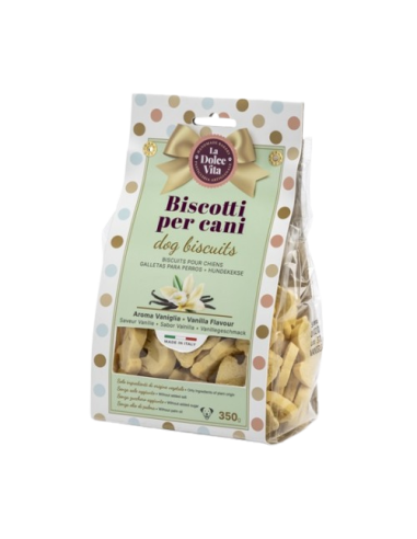 Biscotti La dolce Vita Gusto Vaniglia gr 350. Snack per cani .