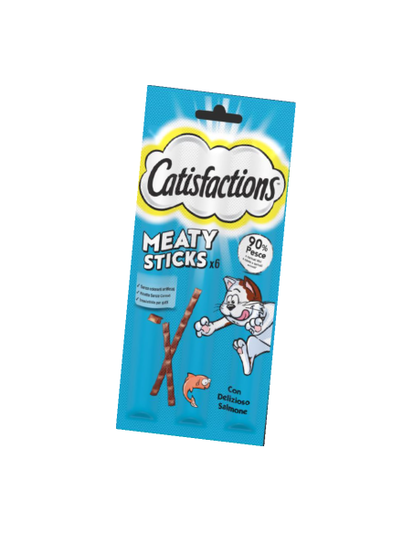 Catisfactions Meaty Sticks Salmone 6x5 gr. Snack per gatti .