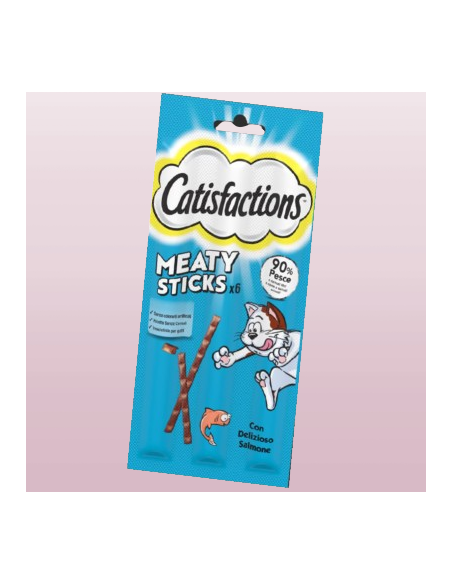 Catisfactions Meaty Sticks Salmone 6x5 gr. Snack per gatti .