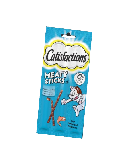 Catisfactions Meaty Sticks Salmone 6x5 gr. Snack per gatti .